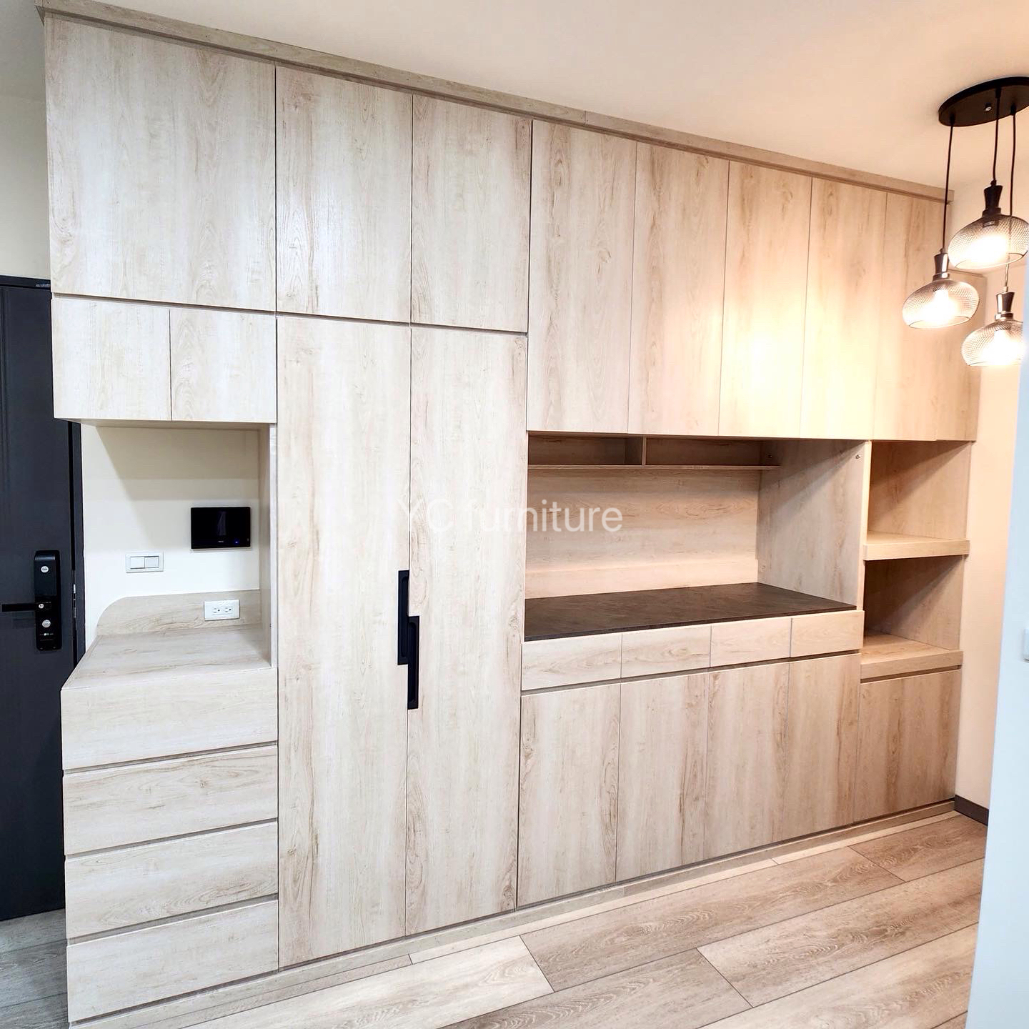 竹南小坪數系統櫃設計。